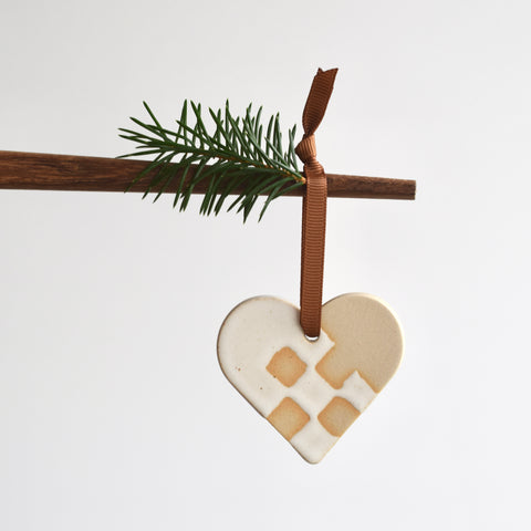 Christmas Ornament - Pleated Christmas Heart